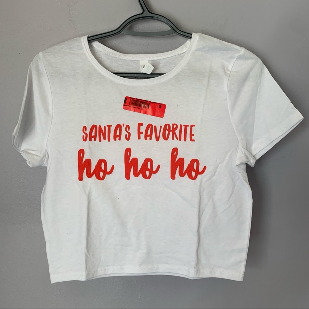 Adult Naughty Christmas Holiday T shirt Crop Top